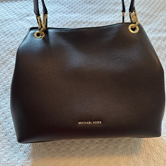 MICHAEL KORS KENSINGTON LARGE PEBBLED LEATHER TOTE BAG  CHOCOLATE BROWN - Picture 6 of 8